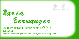 maria berwanger business card